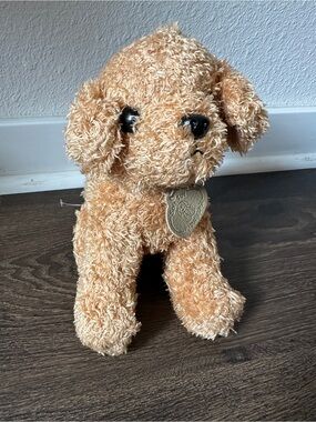 Xin Dan Soft Plush Dog Toy 10 Inch Tan Puppy Golden Lab Retriever Yellow Animal